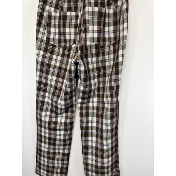 Reformation  Y2K Women’s Franklin brown Plaid Straight Leg Pants Rayon Sz 2 - Picture 12 of 16